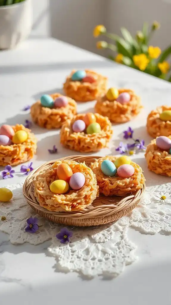 vibrant springtime egg arrangement