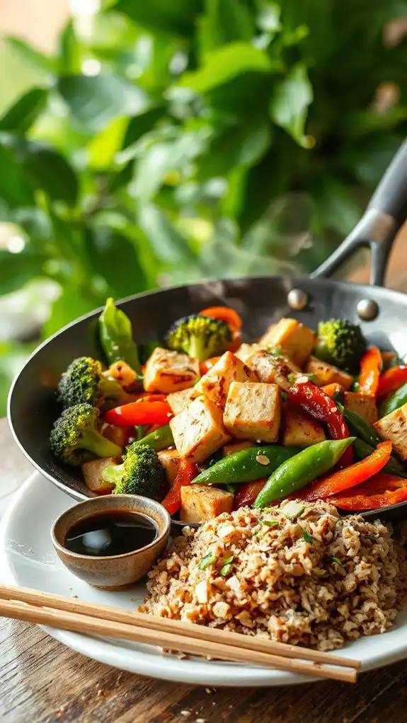 vibrant tofu and vegetables