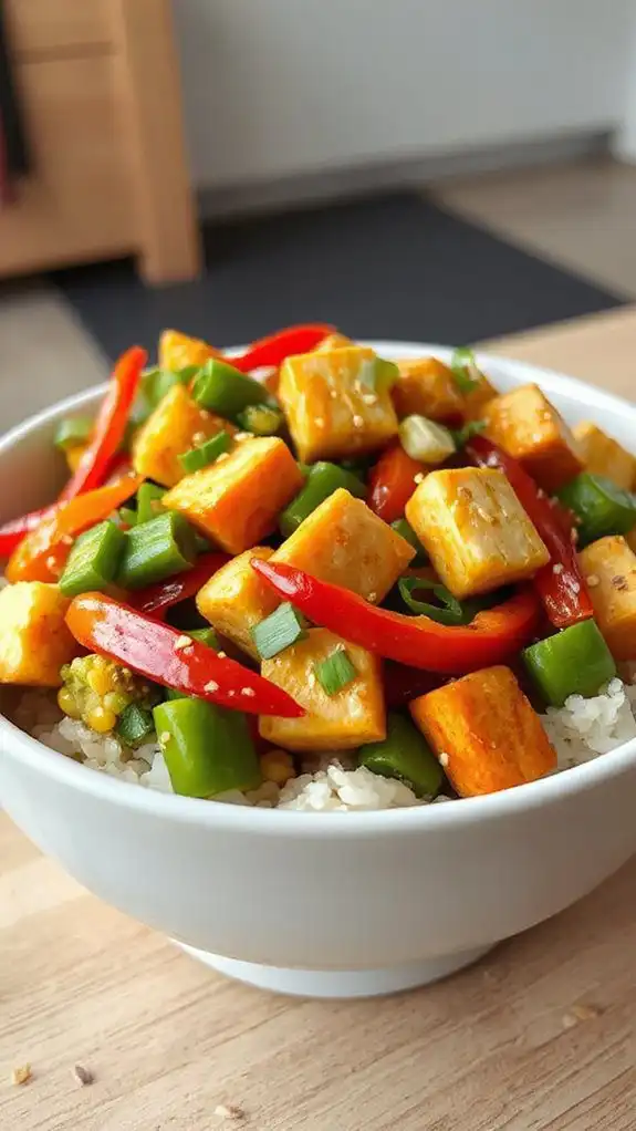 vibrant tofu vegetable stir fry