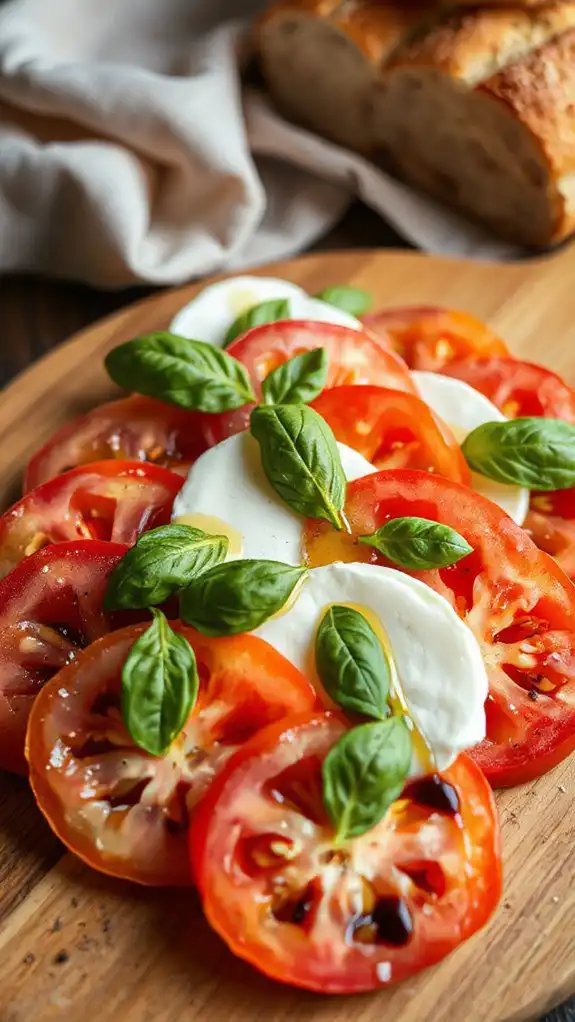 vibrant tomato mozzarella basil