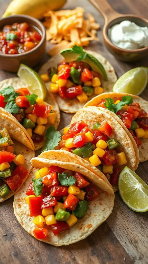 vibrant vegetable filled tacos