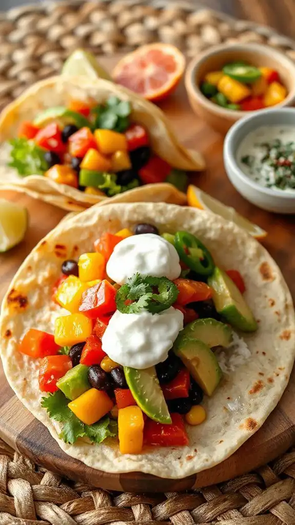 vibrant vegetable filled tacos