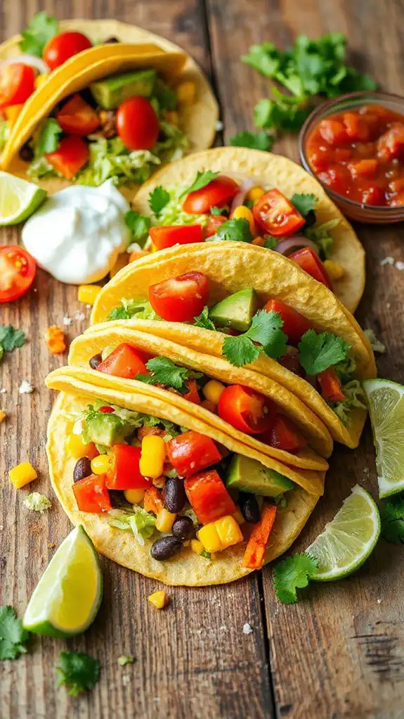 vibrant vegetable filled tortillas