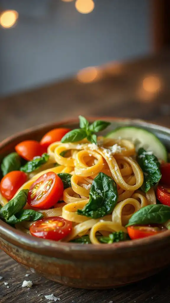 vibrant vegetable pasta dish