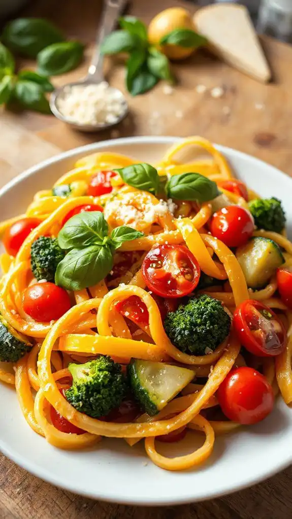 vibrant vegetable pasta dish