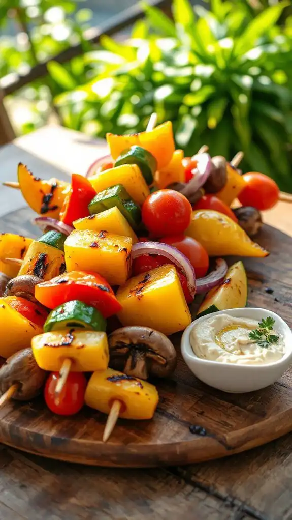 vibrant vegetable skewers grilled