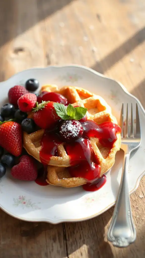 waffles topped with berries