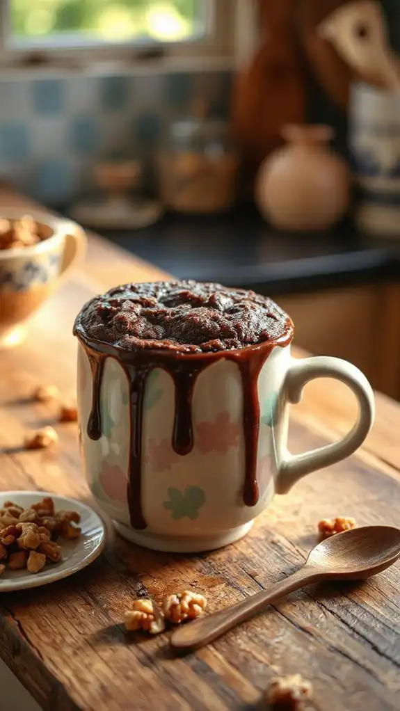 walnut filled mug brownie walnut filled mug brownie