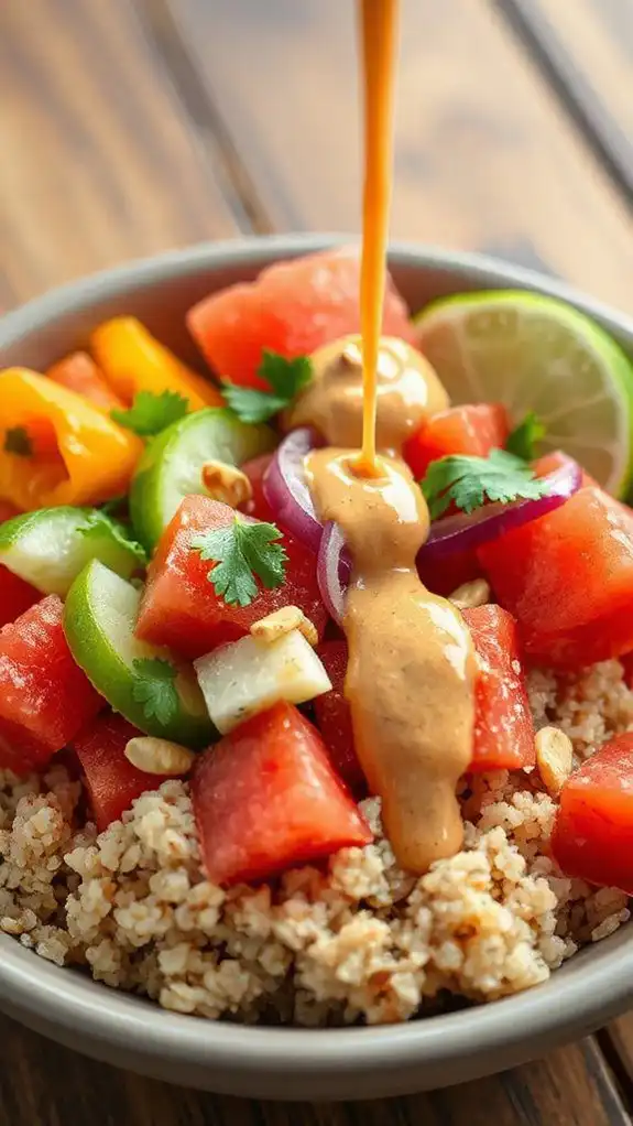 watermelon peanut poke bowl watermelon peanut poke bowl