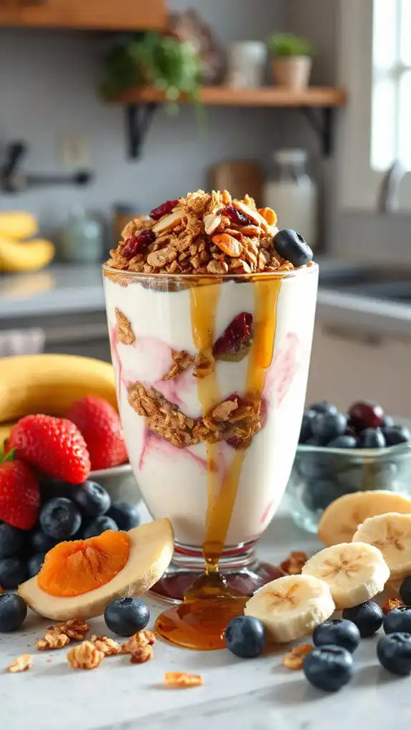 yogurt granola layered dessert