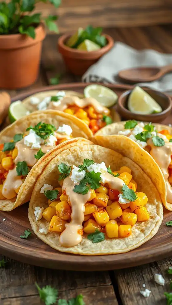 zesty corn filled tortillas