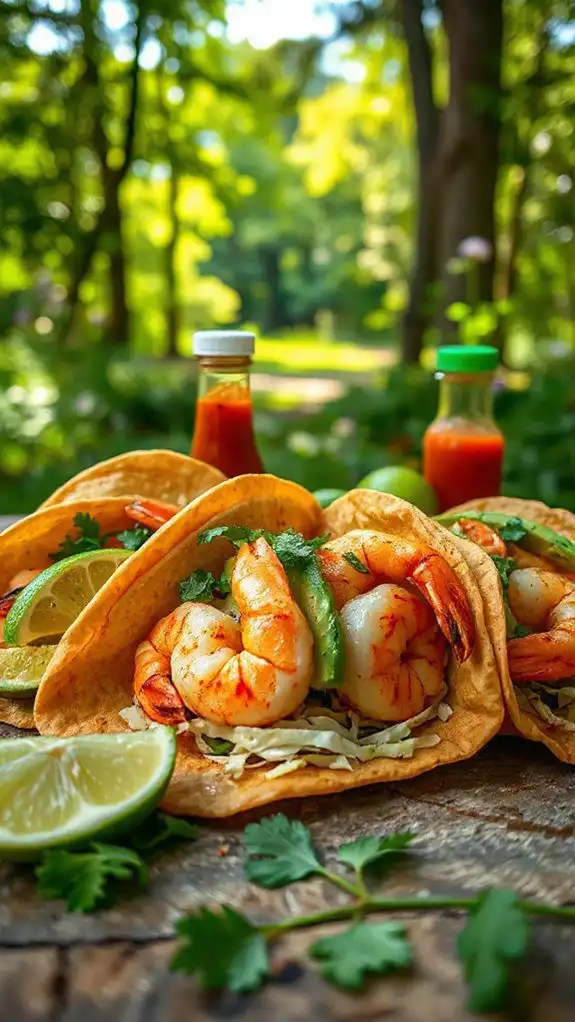 zesty shrimp filled tortillas