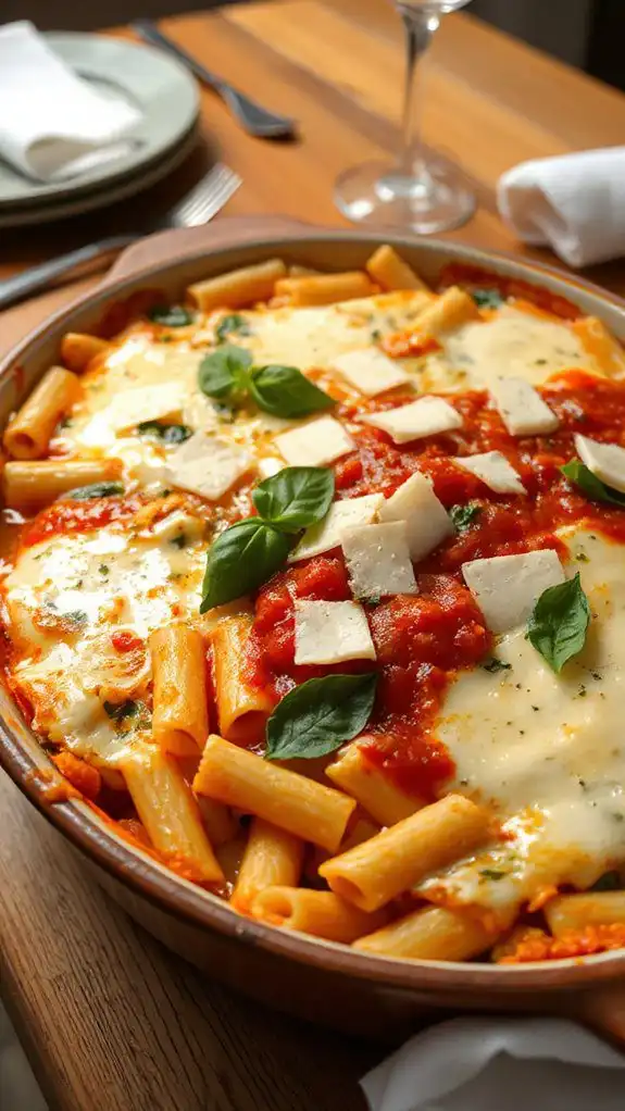 ziti pasta with spinach