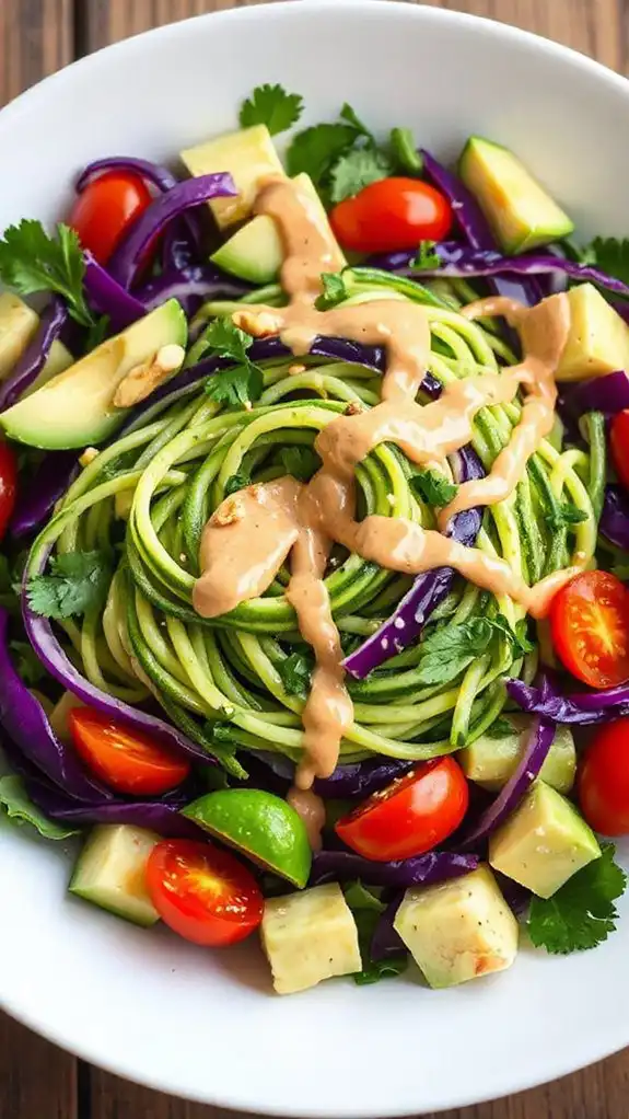zoodle salad with peanut dressing