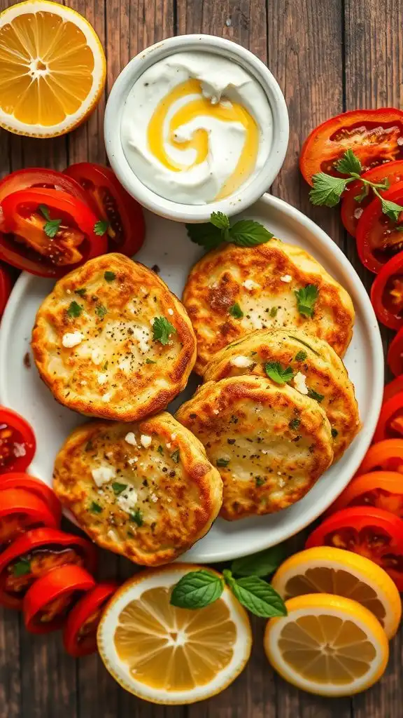 zucchini and feta pancakes