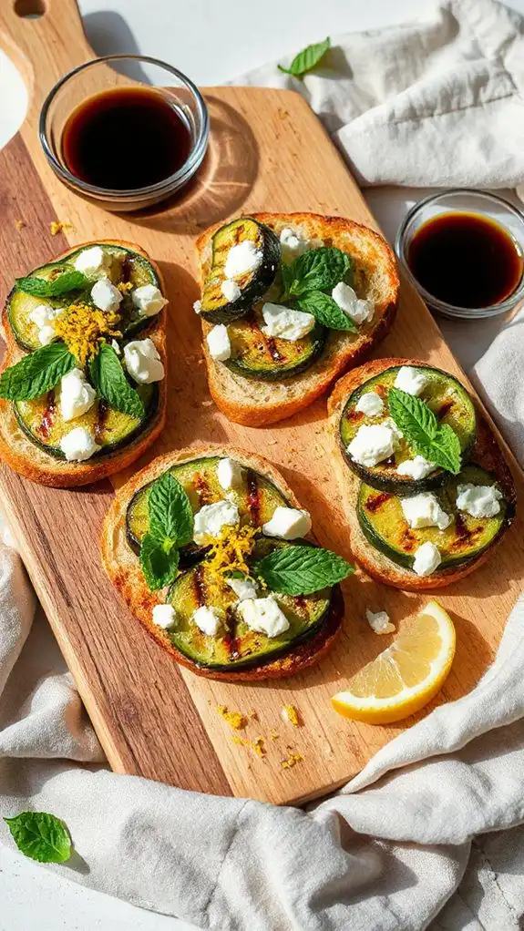 zucchini feta tartine recipe