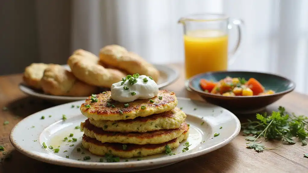 zucchini fritters with sauce zucchini fritters with sauce