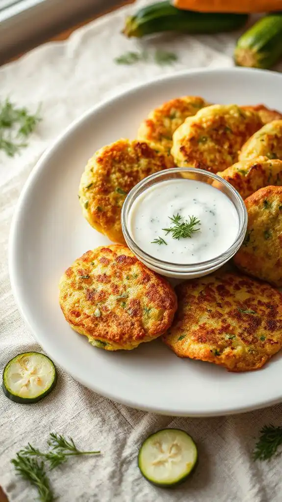 zucchini fritters with sauce zucchini fritters with sauce