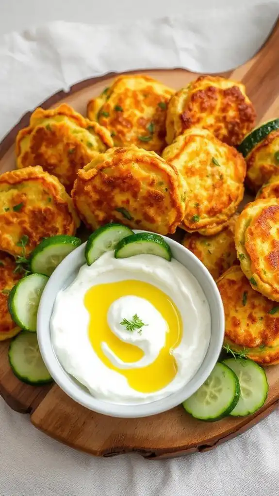 zucchini fritters with sauce zucchini fritters with sauce