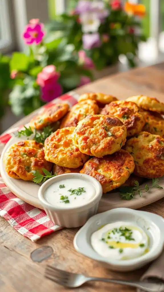 zucchini fritters with savory bread