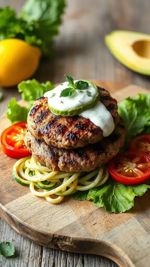zucchini noodle based burger