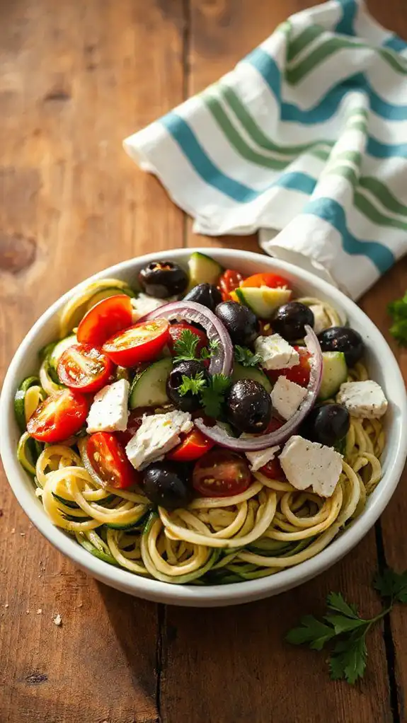 zucchini noodle salad bowl