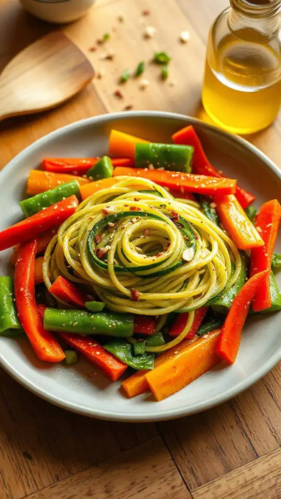 zucchini noodle vegetable stir fry