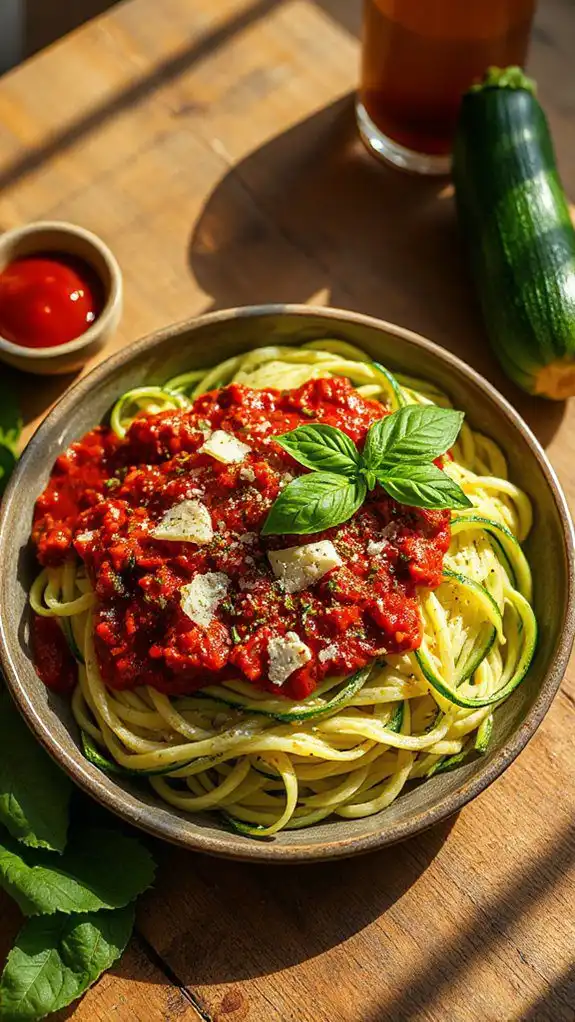 zucchini noodles and marinara