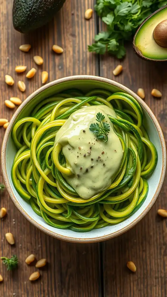 zucchini noodles creamy avocado