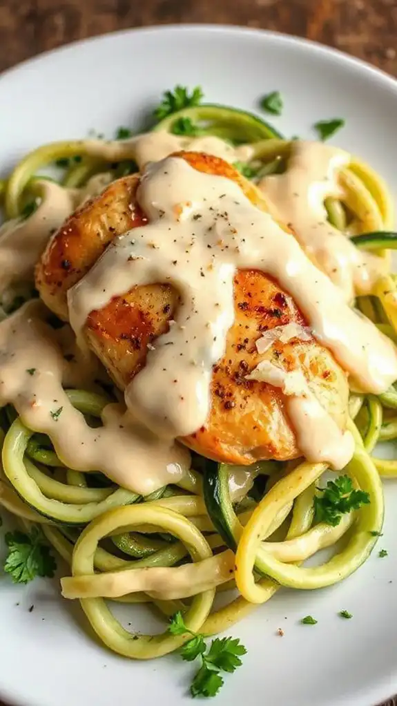 zucchini noodles with alfredo
