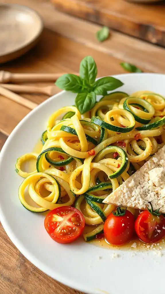 zucchini noodles with garlic
