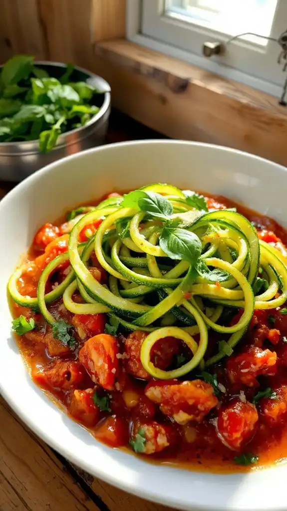 zucchini noodles with marinara