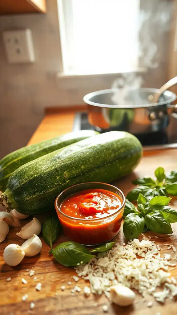 zucchini noodles with marinara