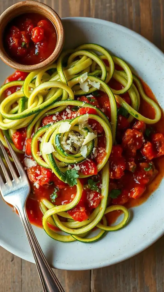 zucchini noodles with marinara