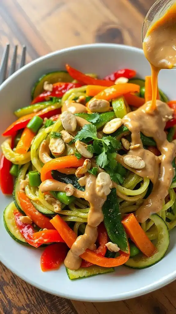 zucchini noodles with peanut sauce