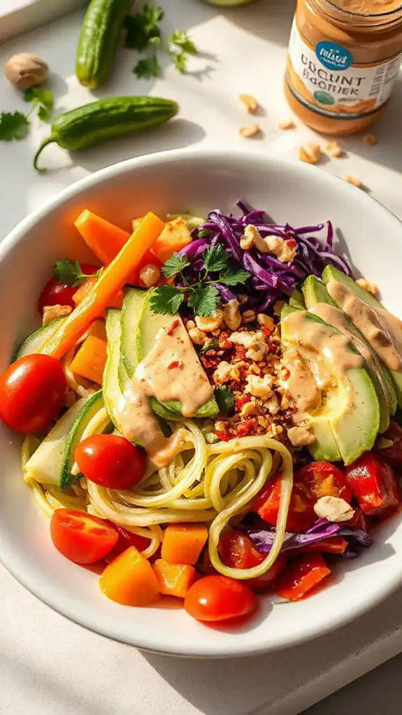 zucchini noodles with peanut sauce