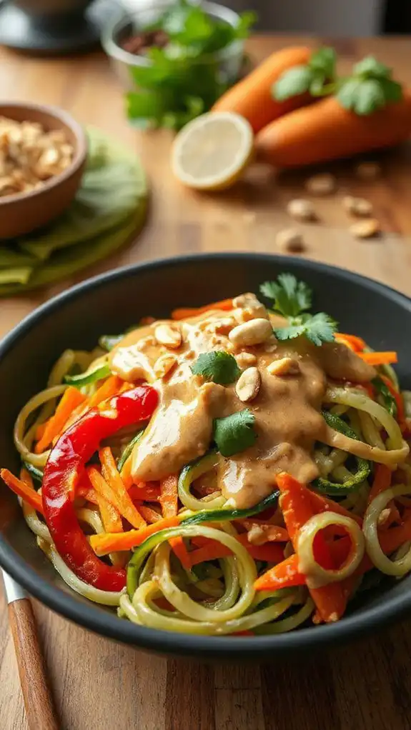 zucchini noodles with peanut sauce