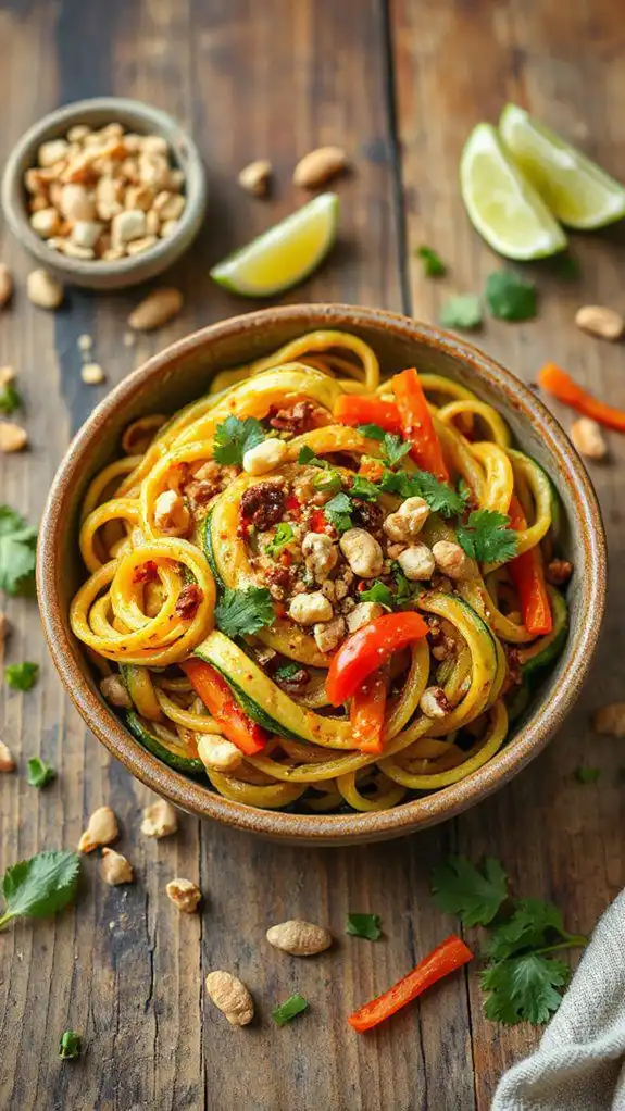 zucchini noodles with peanut sauce