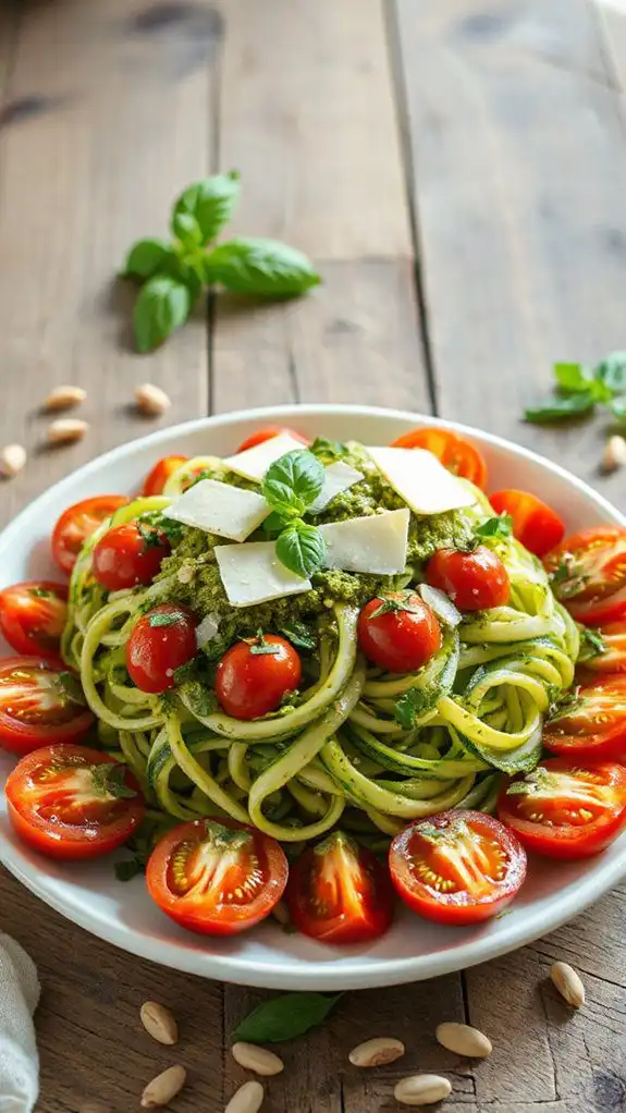 zucchini noodles with pesto zucchini noodles with pesto