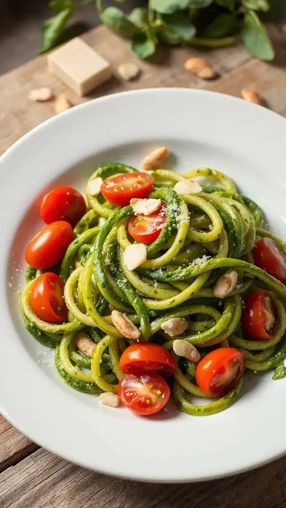 zucchini noodles with pesto zucchini noodles with pesto