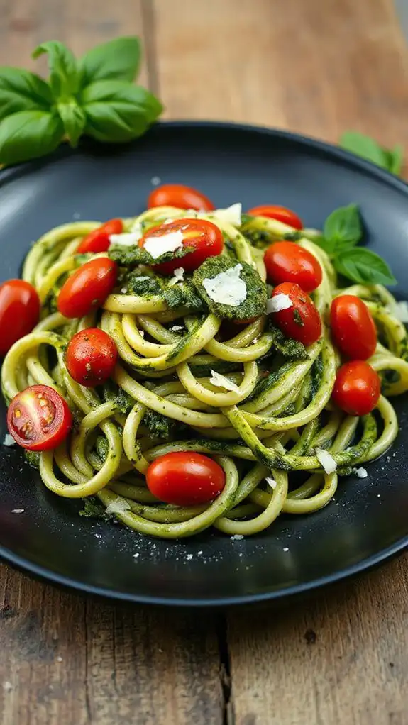 zucchini noodles with pesto