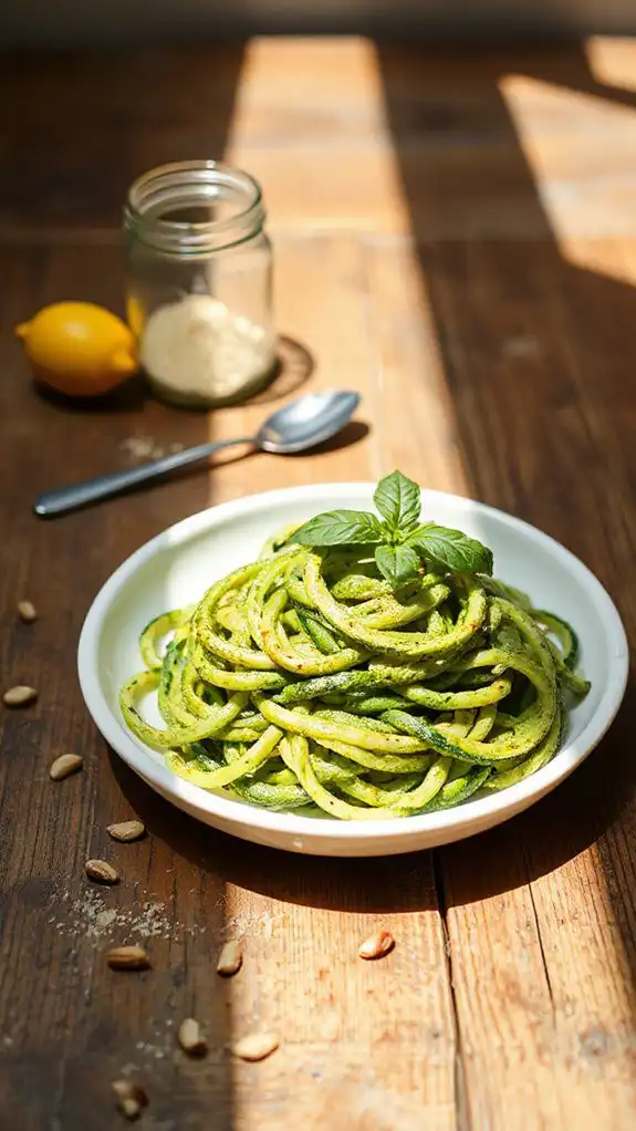 zucchini noodles with pesto zucchini noodles with pesto