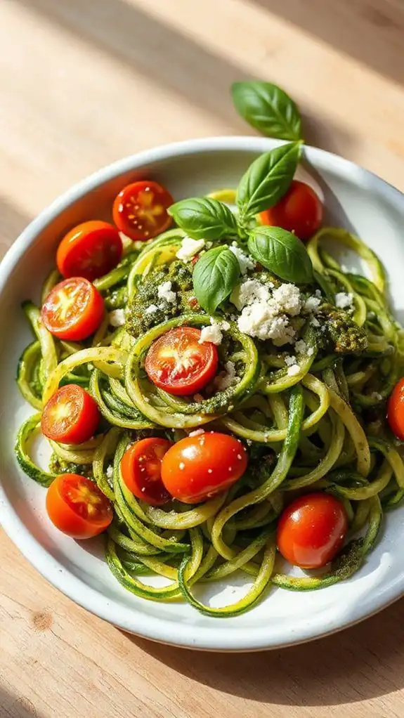 zucchini noodles with pesto zucchini noodles with pesto