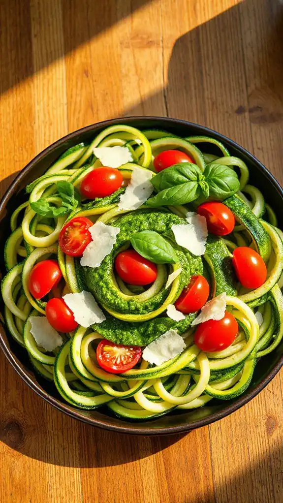 zucchini noodles with pesto zucchini noodles with pesto