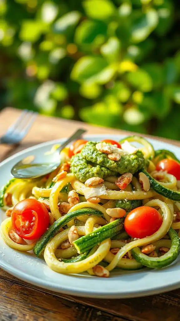 zucchini noodles with pesto zucchini noodles with pesto