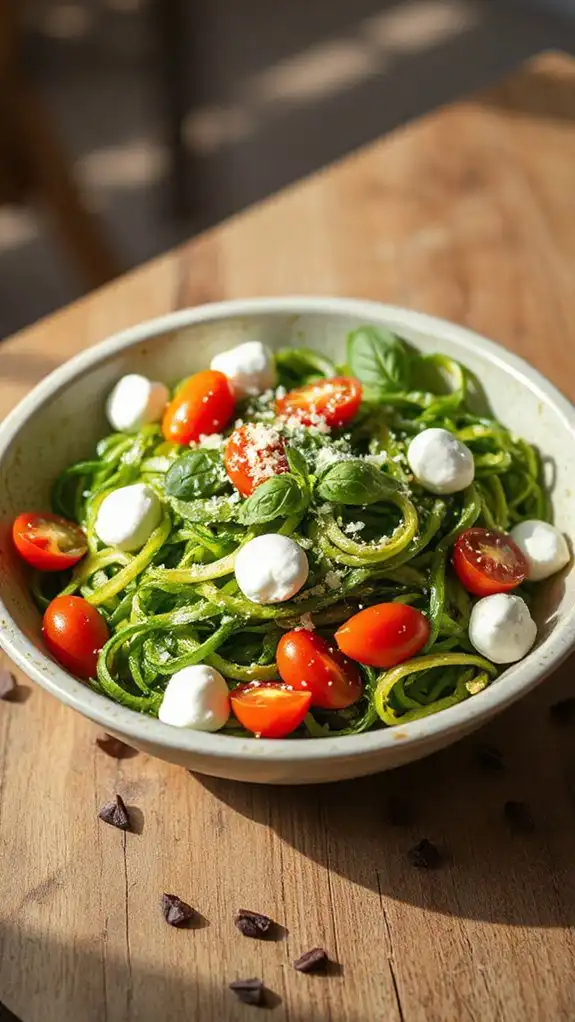 zucchini noodles with pesto zucchini noodles with pesto