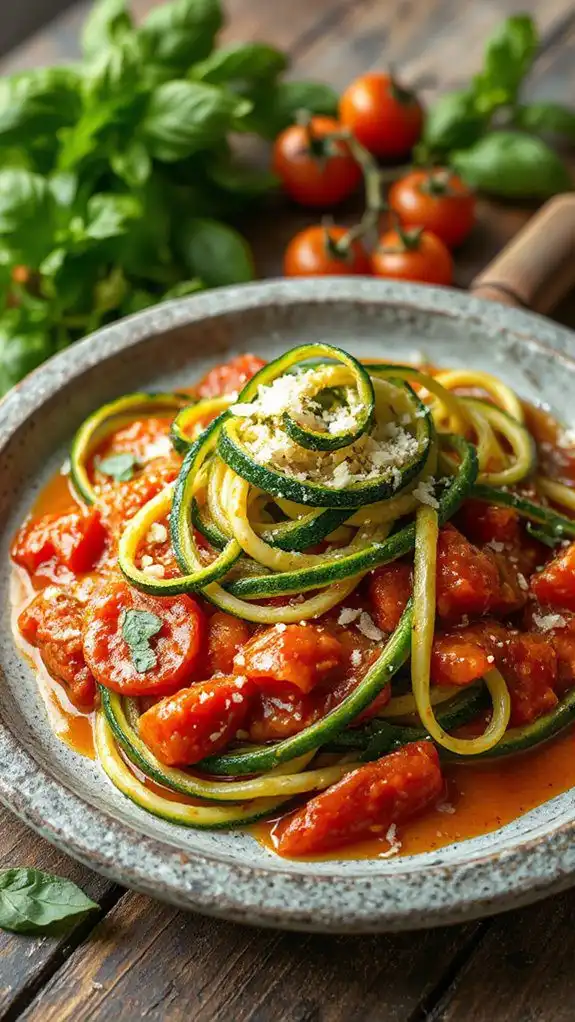 zucchini noodles with sauce