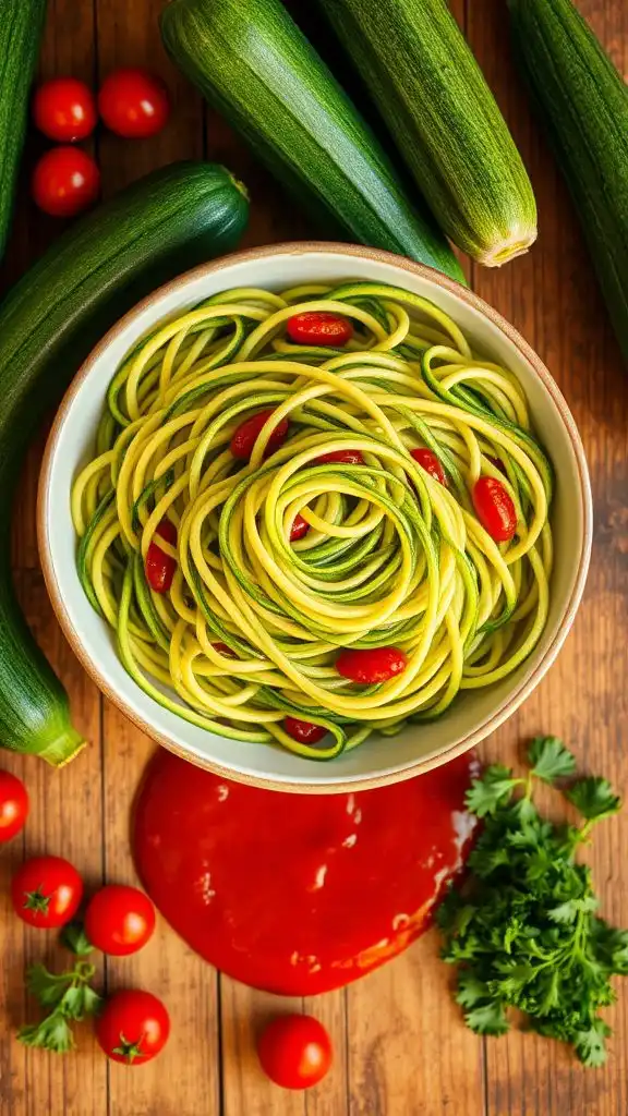 zucchini noodles with sauce