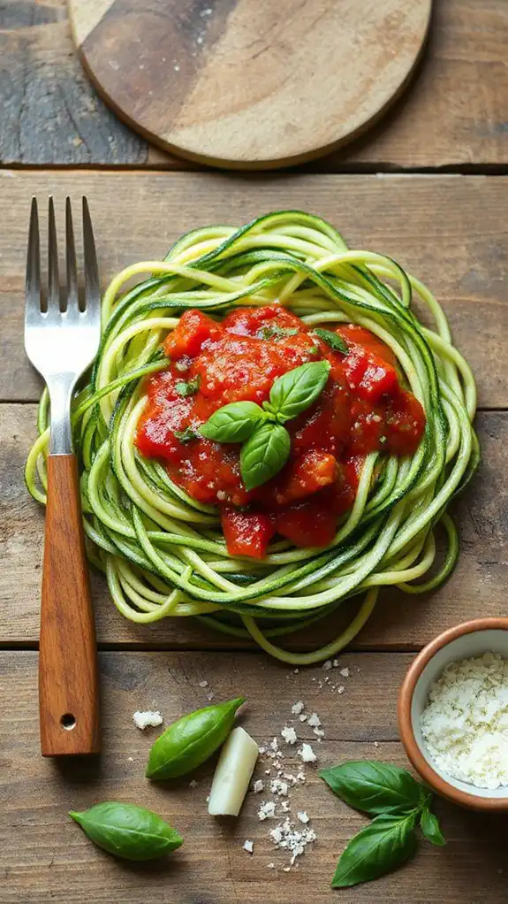 zucchini noodles with sauce