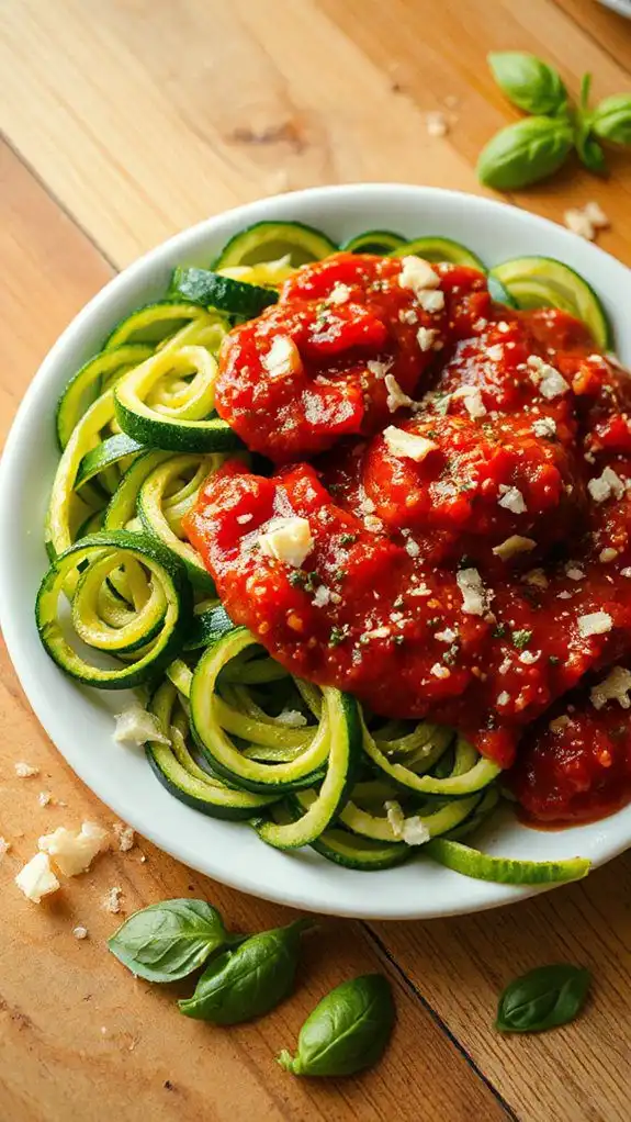 zucchini noodles with sauce